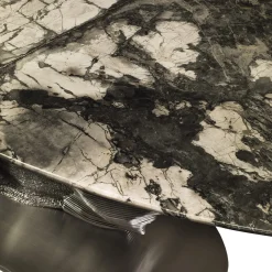 Tavolo Scultoreo Meteorite in Marmo Nero