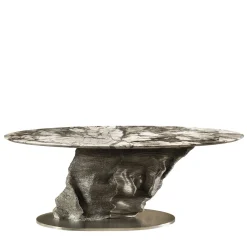 Tavolo Scultoreo Meteorite in Marmo Nero