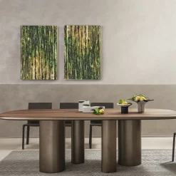 Tavolo Sequoia in Bronzo Ossidato e Noce Canaletto
