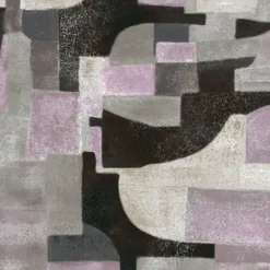 Tessuto da rivestimento Arcosanti in lino e cotone viola e nero