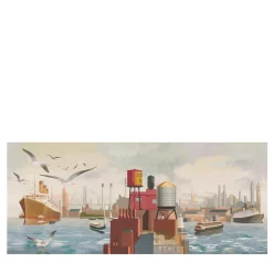 Tessuto da rivestimento in poliestere marrone grigio e rosso bronzo Da terra a mare
