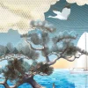 Tessuto da rivestimento in poliestere Blue Sea Breeze