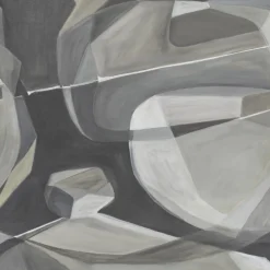 Tessuto murale in cotone grigio Rising Desert