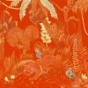 Tessuto murale in poliestere Red Jungle Lounge