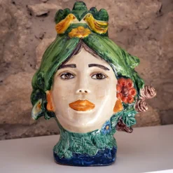Testa di moro policroma Vaso Primavera Modern