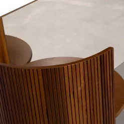 Testiera Verale in legno e acciaio con comodini integrati