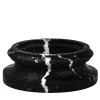 TE Vaso a colonna in marmo nero Marquina satinato