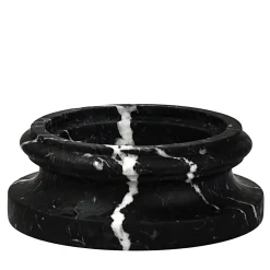 TE Vaso a colonna in marmo nero Marquina satinato