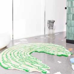 The Floor Is Lava - Tappeto a forma di linea di menta profonda di PLACéE