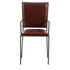 The Simple Chair with Armrests in Cognac