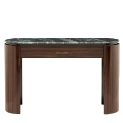 Toeletta Bea in palissandro lucido a strisce con top in marmo