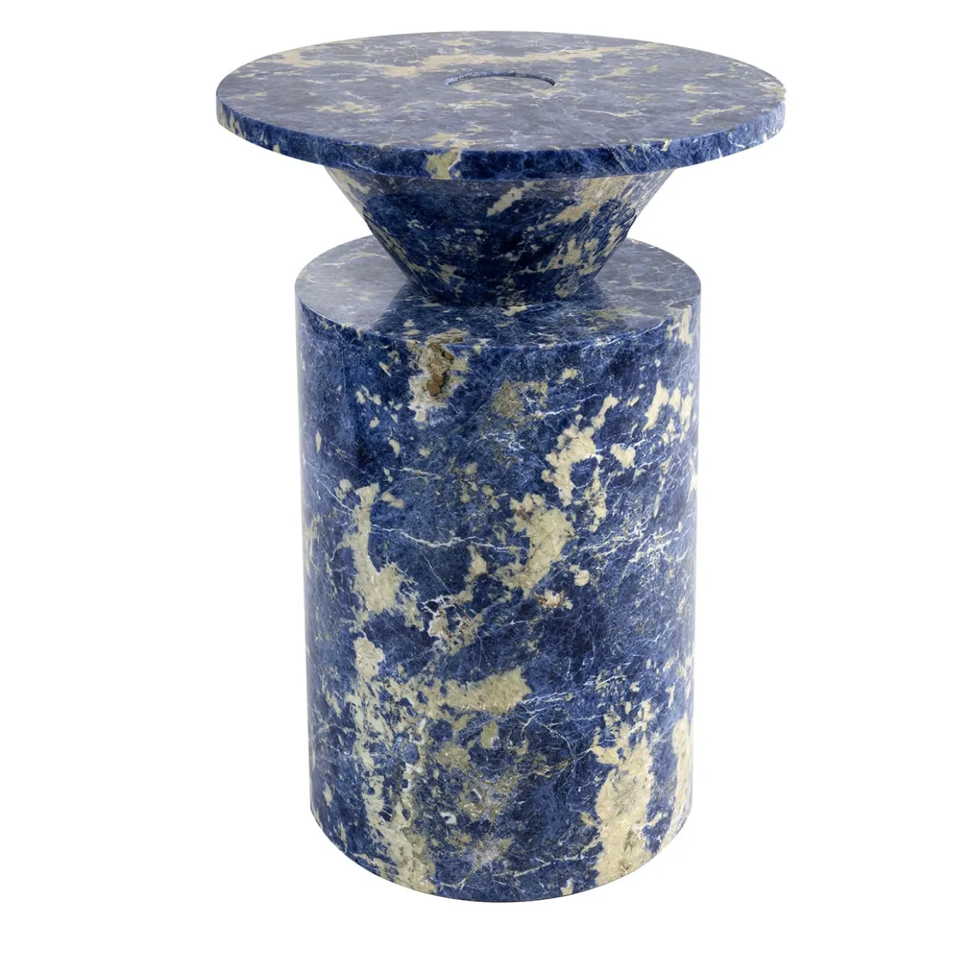 Totem di marmo di Sodalite blu di Karen Chekerdjian