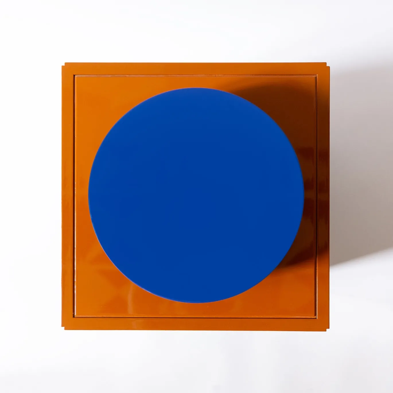 Toy Boy Tavolo Laterale Cubo Lucido Marrone e Blu