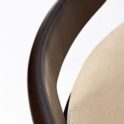 T-Pouf in pelle bianco crema con schienale
