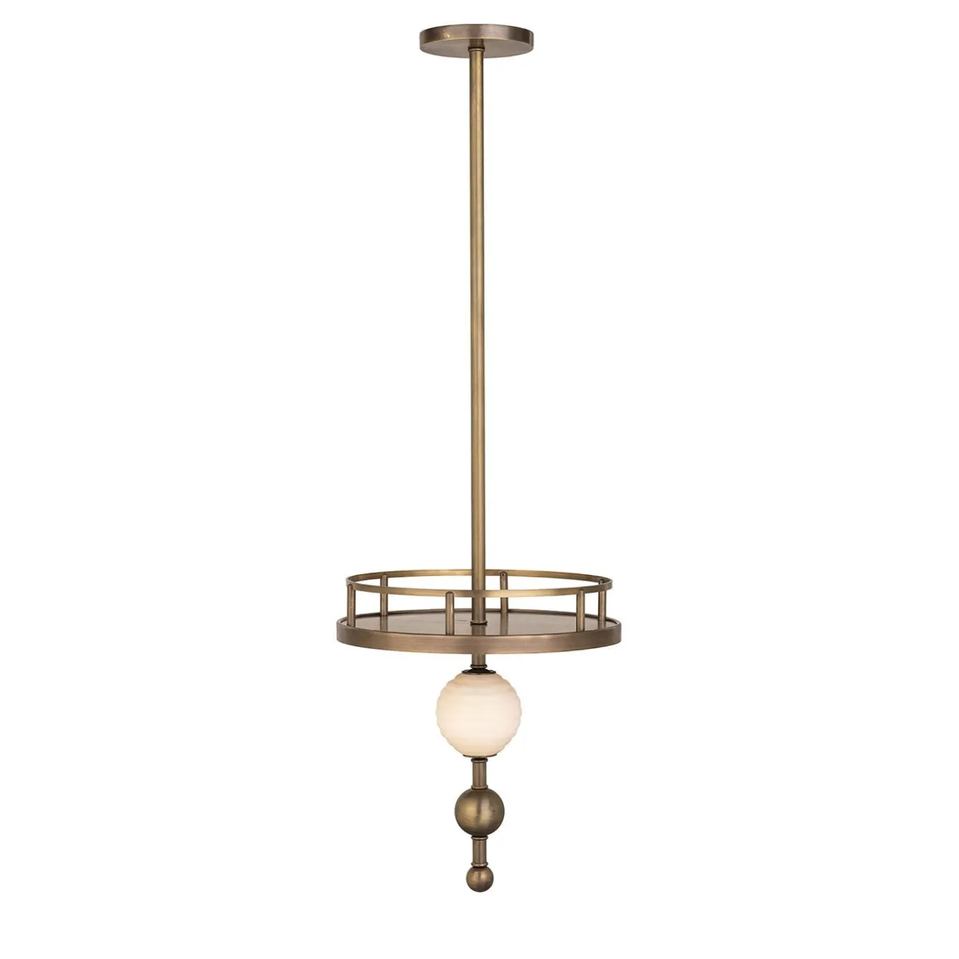 Tra le nuvole Lampadario a sospensione in ottone brunito e alabastro #2