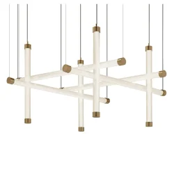Trama S8 Lampadario Trama S8 a 8 luci in vetro borosilicato a griglia