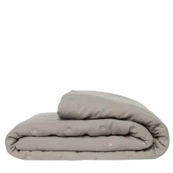 Trapunta di lino grigio taupe