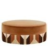 Tribe Treasure Pouf rotondo in velluto cognac