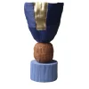 Trofeo Cartoccio D7/Notte C16/Corallo C5/Turchese Chiaro con Inserti Dorati Vaso Decorativo