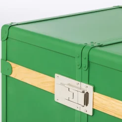 Trunk guardaroba Saint-Tropez verde con inserti in rovere