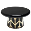 T-Table Maxi Tavolino in ceramica nera lucida con dettagli in oro di Jaime Hayon