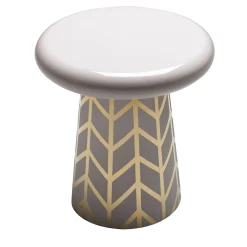 T-Table Tavolino alto in ceramica rosa lucida con dettagli in oro di Jaime Hayon