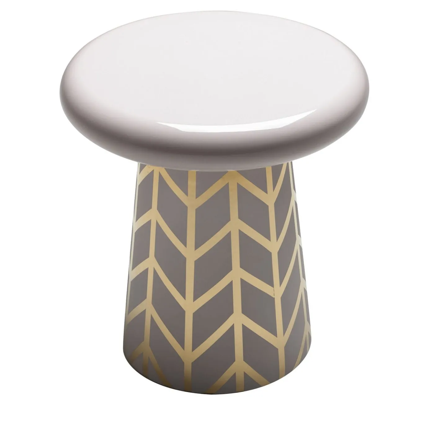 T-Table Tavolino alto in ceramica rosa lucida con dettagli in oro di Jaime Hayon