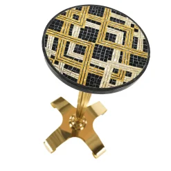 T144 Tavolino con piano in marmo Marquina