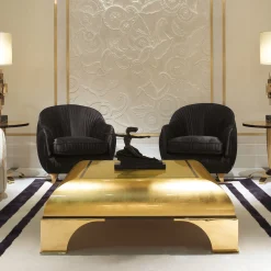 T138 Tavolino da caffè con foglia d'oro