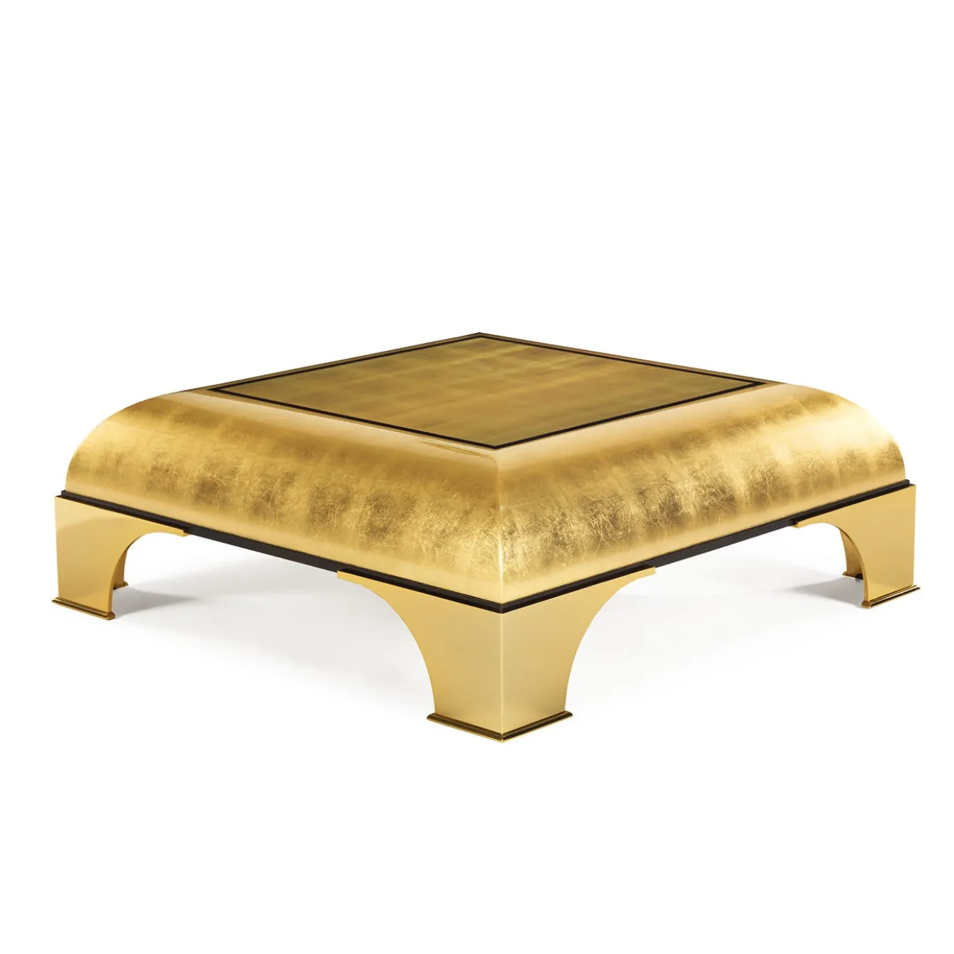 T138 Tavolino da caffè con foglia d'oro
