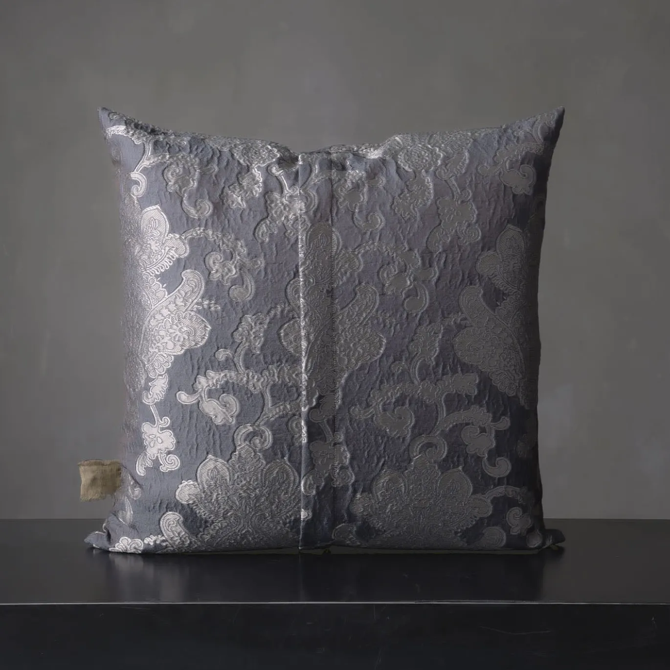 Tweedia Cuscino quadrato in jacquard azzurro floreale