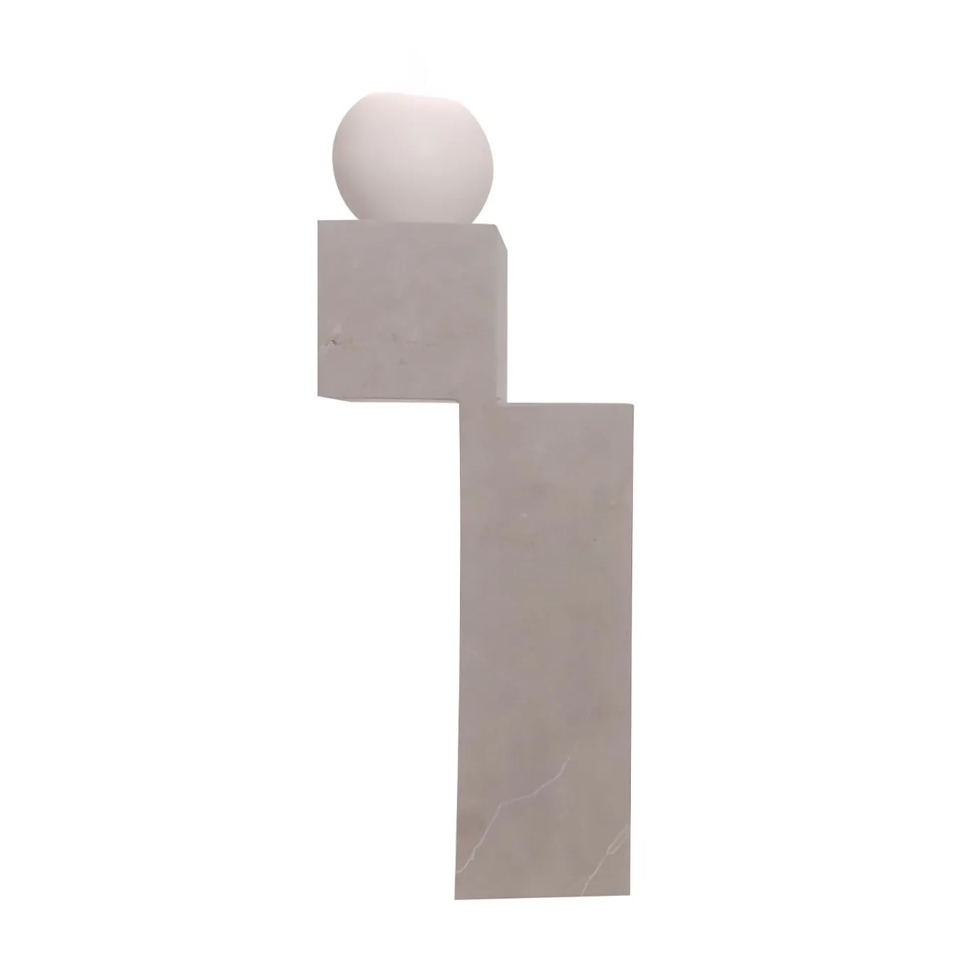 Un candelabro in pietra naturale bianca