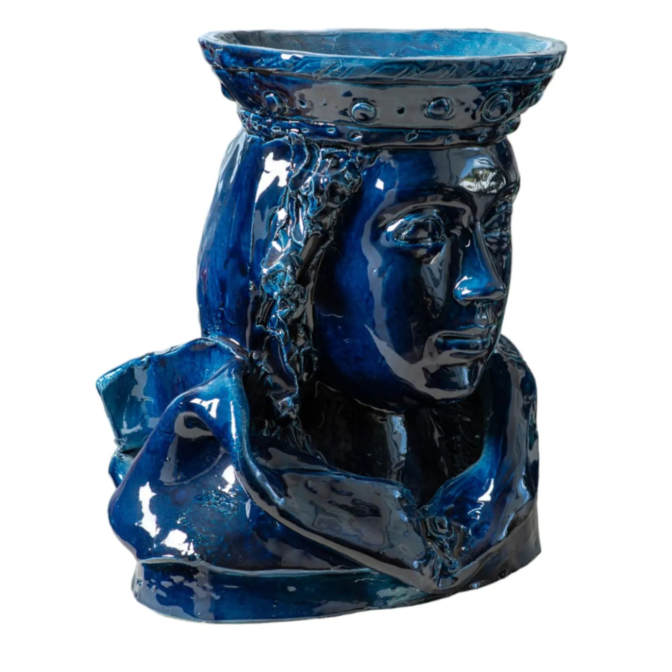 Un Tuffo nel Blu Vaso antropomorfo in ceramica blu