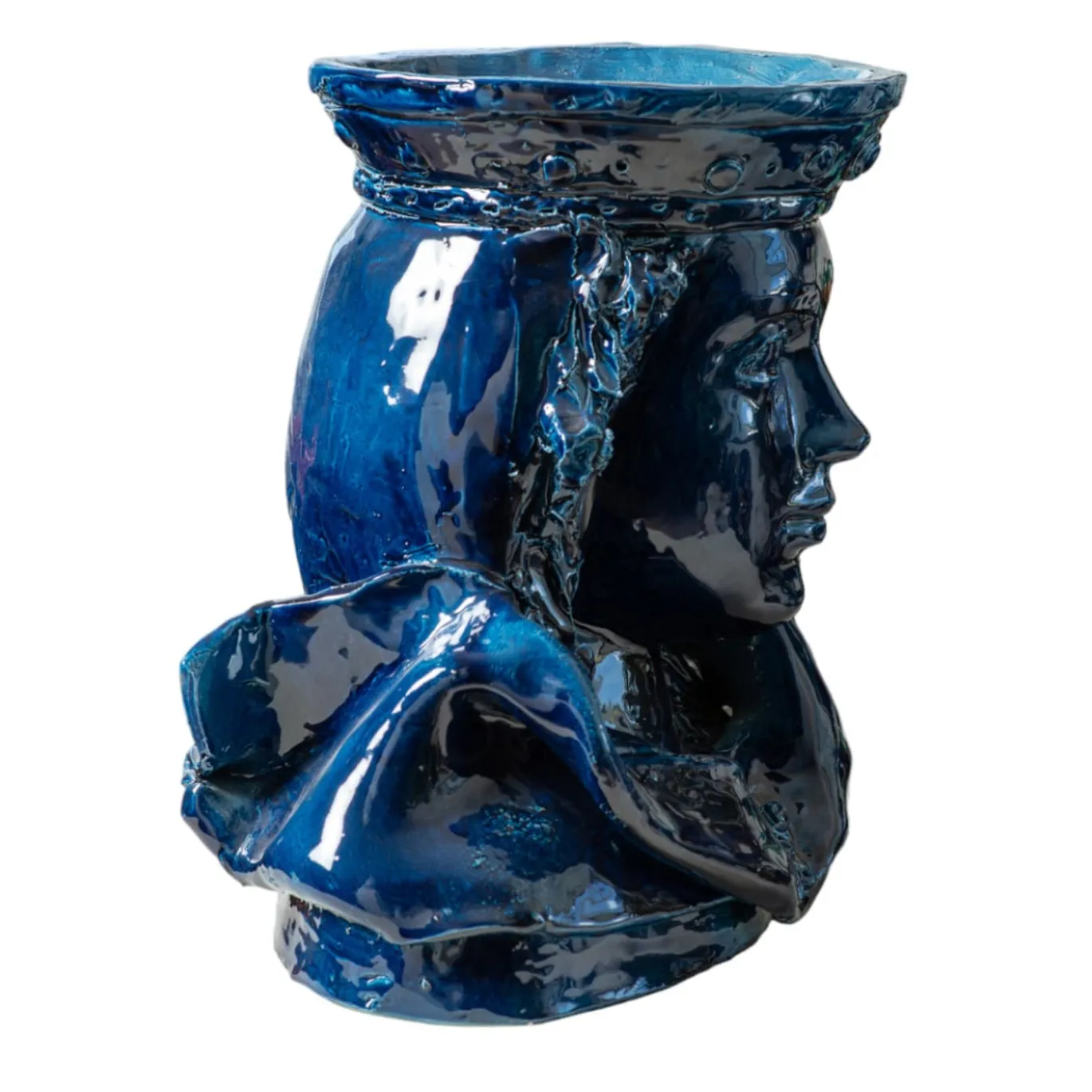 Un Tuffo nel Blu Vaso antropomorfo in ceramica blu