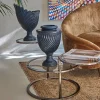 Urna in ceramica toscana modellata a mano Conus Deep Blue