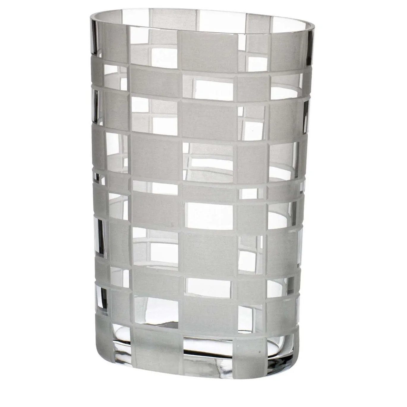 Vaso a base ovale Milleriquadri Small Check di Carlo Moretti