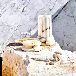 Vaso a colonna in marmo TE Satin Paonazzo