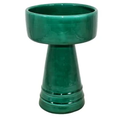 Vaso a coppa in maiolica siciliana verde smeraldo