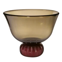 Vaso A Coppa In Vetro Di Murano Beige