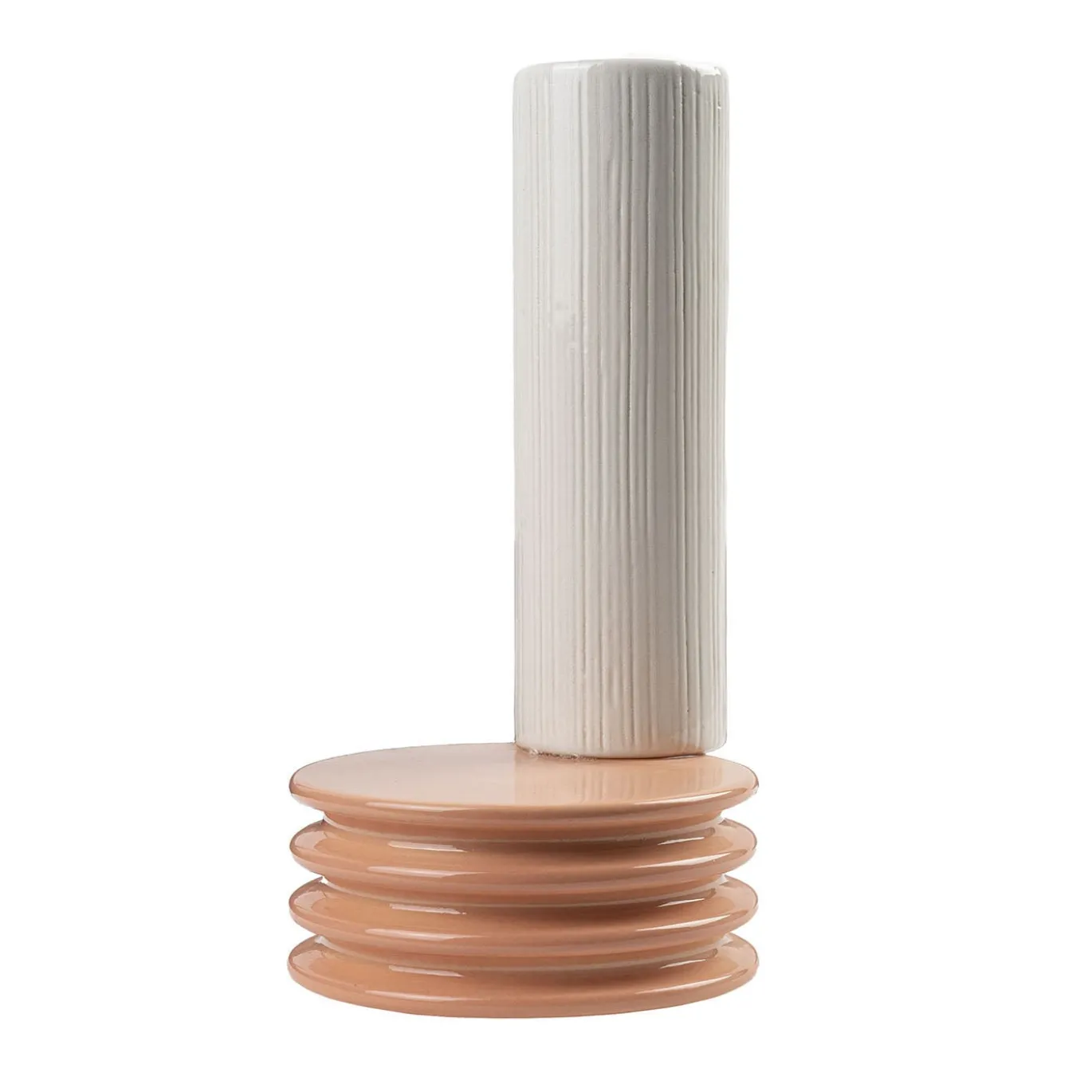 Vaso a 2 elementi in bianco e terracotta di Quincoces-Dragò