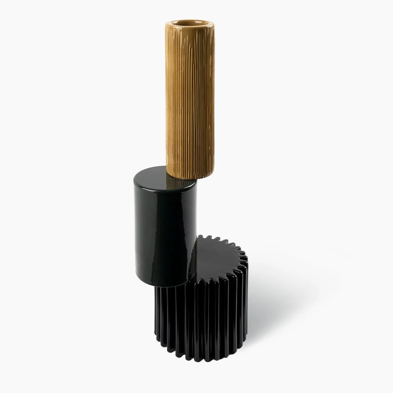 Vaso a 3 elementi in terracotta e nero di Quincoces-Dragò