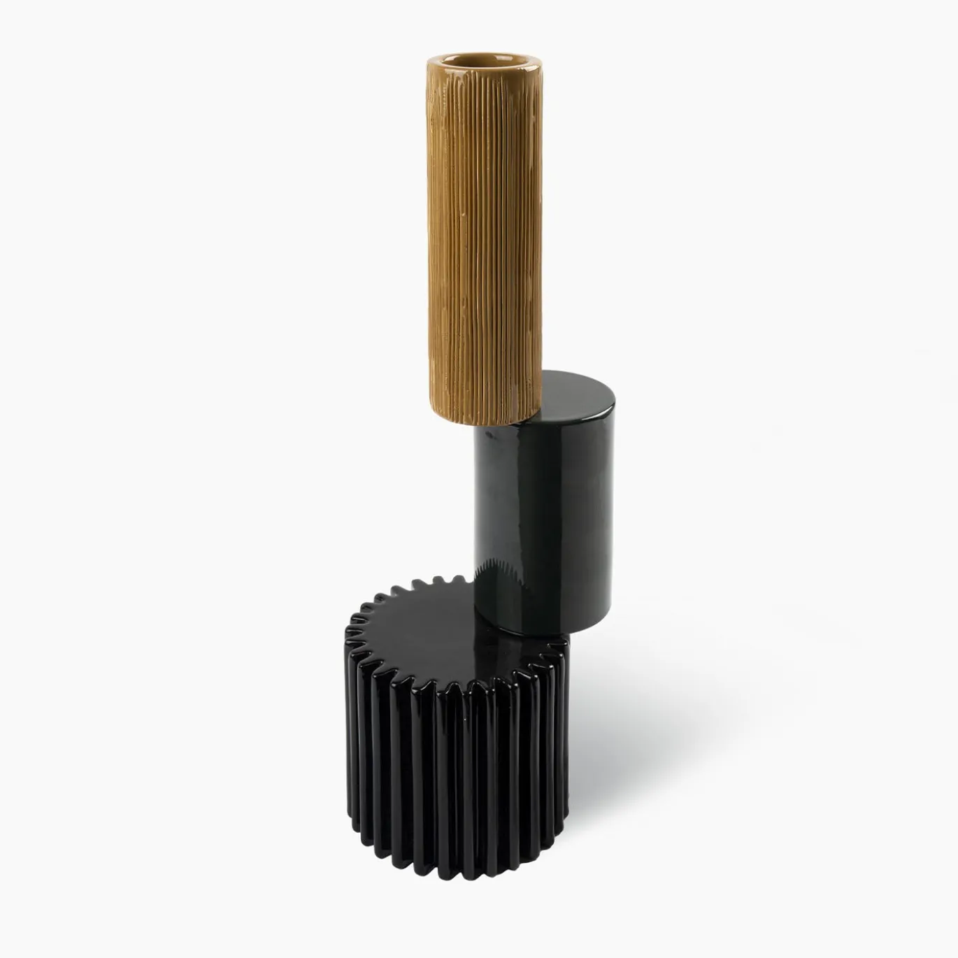 Vaso a 3 elementi in terracotta e nero di Quincoces-Dragò