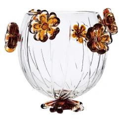Vaso a goccia di cisto con fiori d'ambra