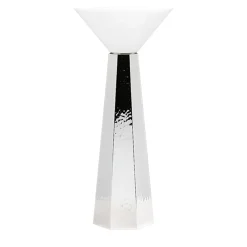 Vaso Alegria alto in ottone argentato con coppa in vetro opalino