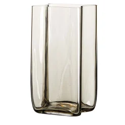 Vaso alto a balze Bosco, marrone chiaro, di Carlo Moretti