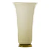Vaso alto Anni Trenta in vetro opalino color paglierino