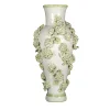 Vaso alto bianco e verde Ortensie di Antonio Fullin