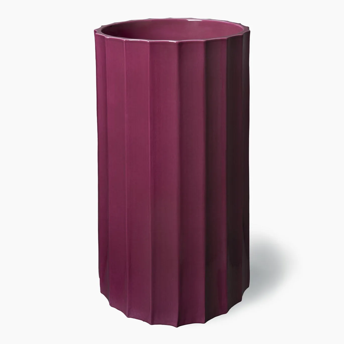 Vaso alto in ceramica viola Column di Objects Of Common Interest
