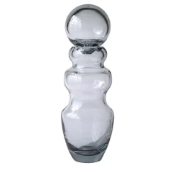 Vaso alto in cristallo soffiato a mano grigio Solana