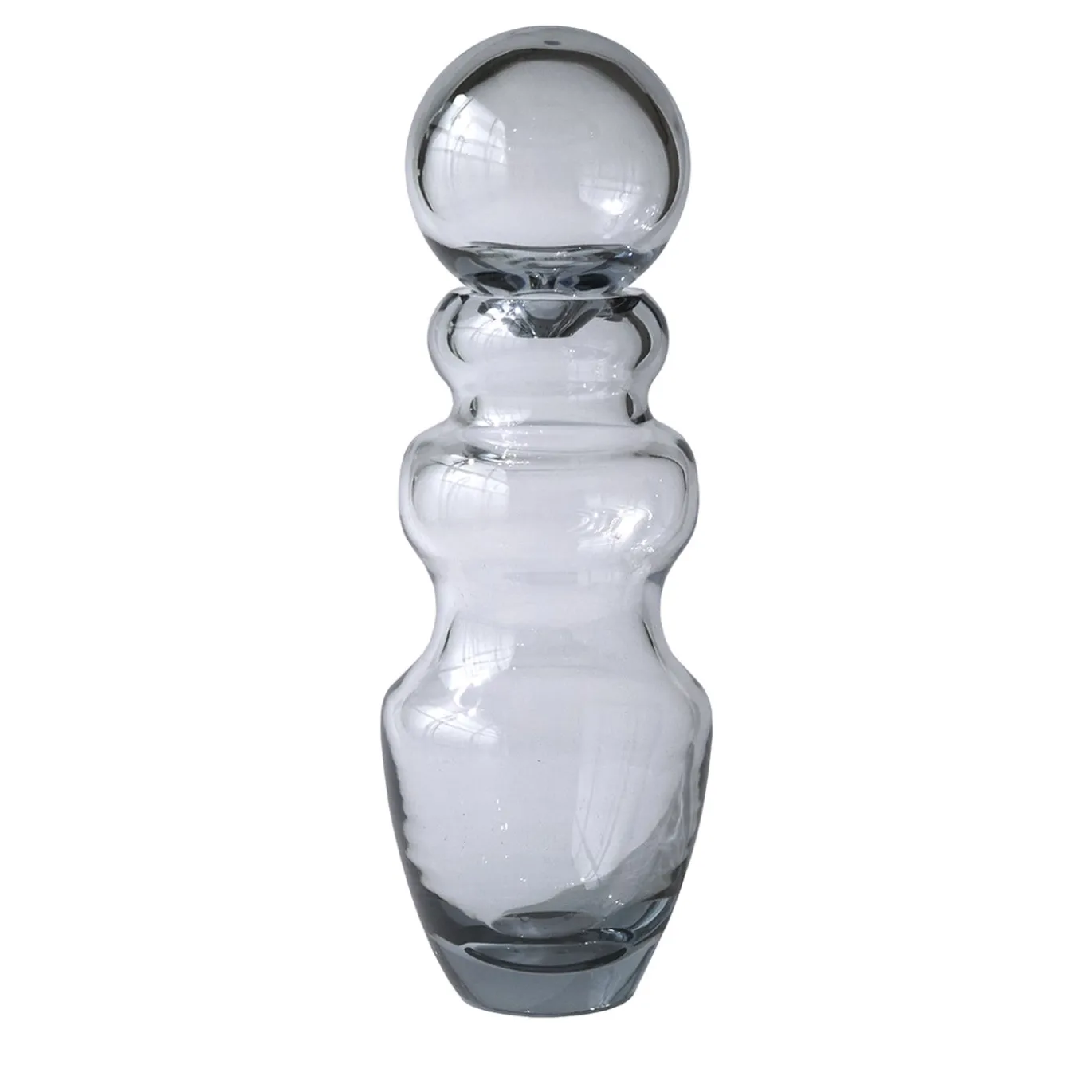Vaso alto in cristallo soffiato a mano grigio Solana